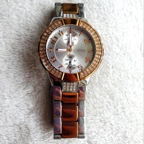 Guess Women's Mini Prism Two-toned Silver Gold Watch, W15072L2 - Picture 5 of 16
